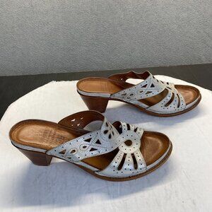 Karyoka real leather‎ comfort slip on wedge shoes women's Size 41 9.5